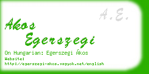 akos egerszegi business card